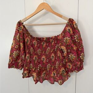 Velvet by Graham & Spencer Floral Smocked Blouse - Pink